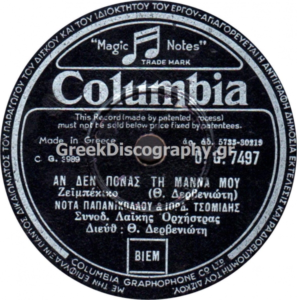 DG-7497 ΑΝ ΔΕΝ ΠΟΝΑΣ ΤΗ ΜΑΝΑ ΣΟΥ